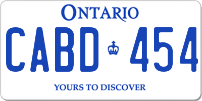 ON license plate CABD454