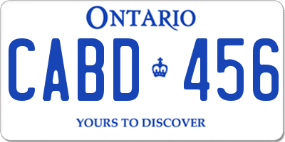 ON license plate CABD456