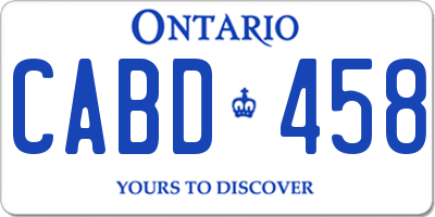 ON license plate CABD458