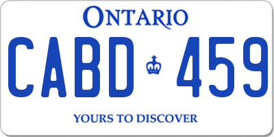 ON license plate CABD459