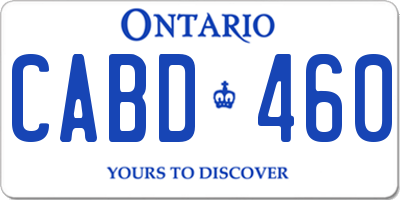 ON license plate CABD460