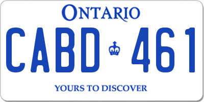 ON license plate CABD461