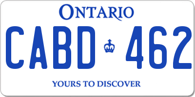 ON license plate CABD462