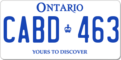 ON license plate CABD463