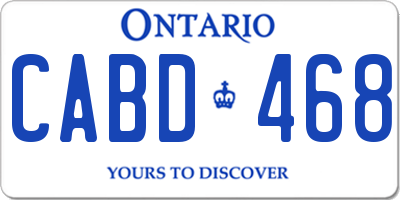 ON license plate CABD468