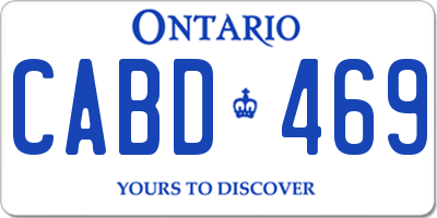 ON license plate CABD469