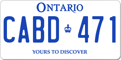 ON license plate CABD471