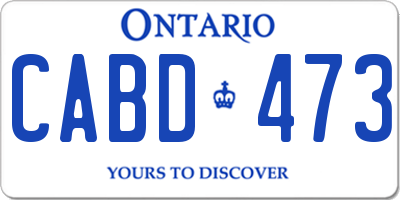 ON license plate CABD473