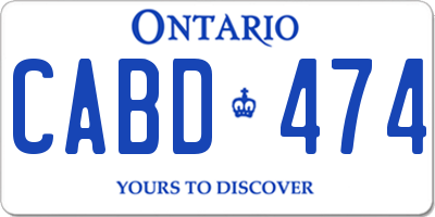 ON license plate CABD474