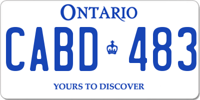 ON license plate CABD483