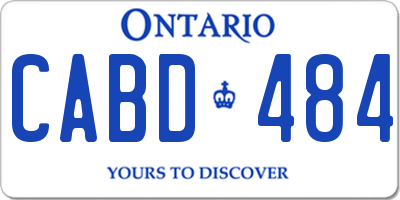 ON license plate CABD484