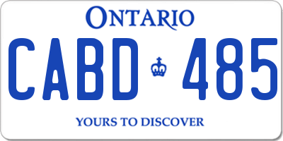 ON license plate CABD485