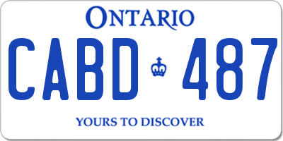 ON license plate CABD487