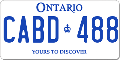 ON license plate CABD488