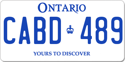 ON license plate CABD489