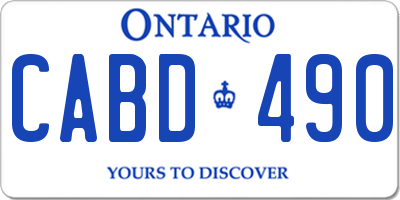 ON license plate CABD490