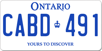 ON license plate CABD491