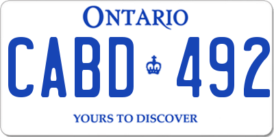 ON license plate CABD492