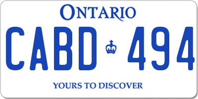 ON license plate CABD494