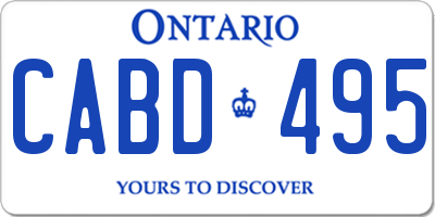 ON license plate CABD495