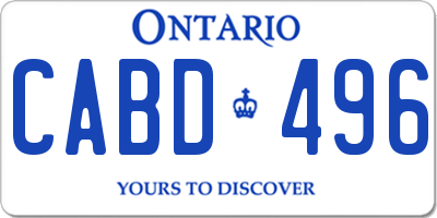 ON license plate CABD496