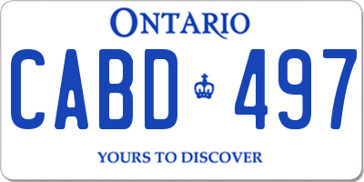 ON license plate CABD497