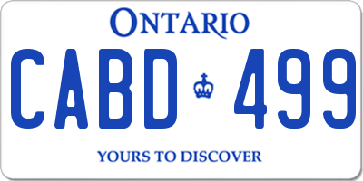 ON license plate CABD499