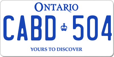 ON license plate CABD504