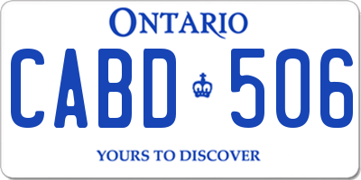 ON license plate CABD506