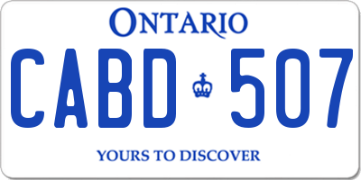 ON license plate CABD507