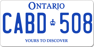 ON license plate CABD508