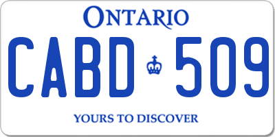 ON license plate CABD509