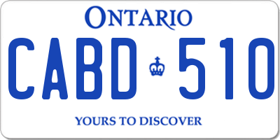 ON license plate CABD510