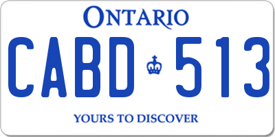 ON license plate CABD513