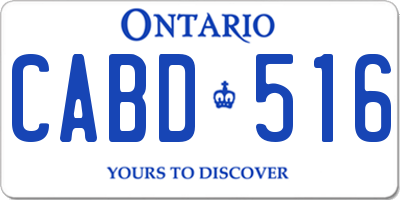 ON license plate CABD516