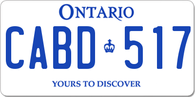 ON license plate CABD517