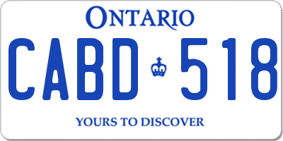 ON license plate CABD518