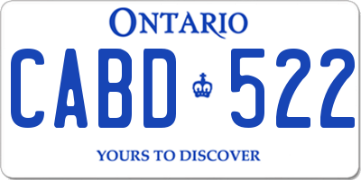 ON license plate CABD522