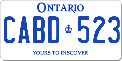 ON license plate CABD523