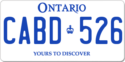 ON license plate CABD526