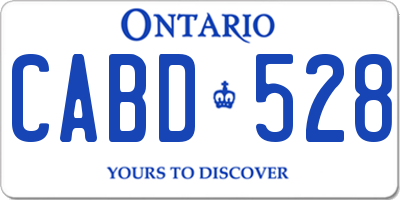 ON license plate CABD528