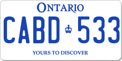 ON license plate CABD533