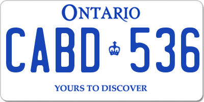 ON license plate CABD536