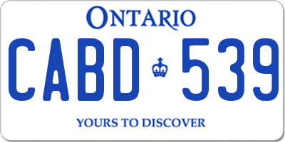 ON license plate CABD539