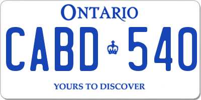 ON license plate CABD540