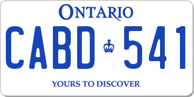 ON license plate CABD541