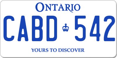 ON license plate CABD542