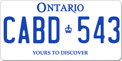 ON license plate CABD543