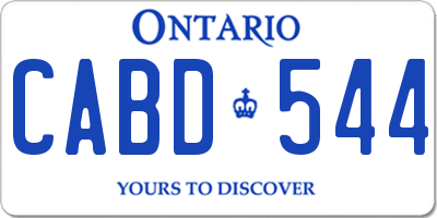 ON license plate CABD544