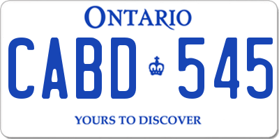 ON license plate CABD545